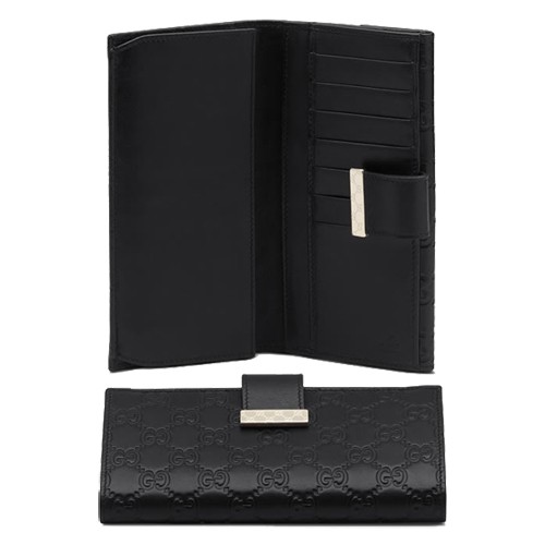 Noir Gucci Continental Porte-Monnaie Avec Le Détail Des Motifs
